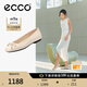 愛步（ECCO）芭蕾舞鞋女 25年夏季新款淺口單鞋蝴蝶結(jié)女鞋 舞悅234313 石灰色23431301378 37