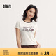 森馬（Semir）史努比系列短袖T恤女短款緊身撞色風(fēng)夏季小個子印花101524100004