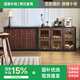 南蘭2025新款法式復(fù)古實(shí)木電視柜中古風(fēng)客廳高級(jí)感家用收納儲(chǔ)物柜 棋盤格+巧克力柜組合柜【2.1米】
