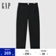Gap男裝2025春季新款基礎(chǔ)款直筒卡其褲百搭簡約風(fēng)休閑長褲723811 黑色 33 （180/88A）亞洲尺碼