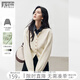對白法式高級感圓領(lǐng)針織開衫女2024冬季新款氣質(zhì)軟糯百搭毛衣外套 米杏色 M