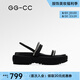 GG-CC【海街日記】夏季新款法式時(shí)尚水鉆涼鞋女交叉帶涼鞋子G25S7645 黑色 37