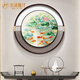 奈維斯汀  NAVSTIN九魚(yú)圖刺繡圓形裝飾畫(huà)蘇繡新中式玄關(guān)客廳掛畫(huà)餐廳過(guò)道背景墻壁畫(huà) 九魚(yú)圖 直徑80cm 實(shí)木立體框 懸浮刺繡工藝+蟬翼紗