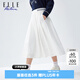 ELLE ACTIVE梭織半身裙女25年新款A(yù)字百褶裙傘裙時尚肌理褶皺休閑帶內(nèi)襯裙子 白色 S