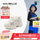 百麗（Belle）時(shí)尚休閑老爹鞋女童水鉆蝴蝶結(jié)運(yùn)動(dòng)風(fēng)休閑鞋K8615C84 米色 30碼