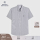BrooksBrothers布克兄弟男士25早秋新款牛津紡刺繡logo短袖襯衫 B976-條紋 M