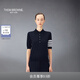 THOM BROWNE[TB]湯姆布朗[6期免息]女士四條紋羊毛針織POLO衫毛衣 海軍藍色 38
