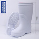白色雨鞋食品廠(chǎng)加棉衛生靴廚房鞋雨靴男中筒食堂鞋保暖防滑油水鞋 常規款：白色（EVA材質(zhì)-高幫不加棉） 43
