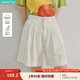 茵曼（INMAN）萊賽爾休閑牛仔短褲2025夏季女裝新款百搭毛邊a字白色褲子 珍珠白 28