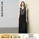 顏域V領(lǐng)收腰背心連衣裙女2025夏季新款高級感氣質(zhì)假兩件無袖長裙 黑色 L