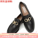 Ferragamo菲拉格慕男鞋黑色經(jīng)典皮鞋樂福鞋商務(wù)正裝鞋（金扣） 黑色 40 /6碼