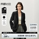 尚都比拉高智感西裝女秋季免打理小西服休閑寬松外套氣質(zhì)上衣 黑色 M