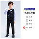 羅蒙兒童西裝套裝男童禮服新中式中國(guó)風(fēng)主持人演出服表演西服 黑色140