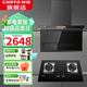 前鋒大吸力抽油煙機(jī)灶具兩件套家用頂側(cè)雙吸LZD712+QD305大火力雙眼灶具