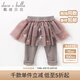 戴維貝拉（DAVE＆BELLA）冬季新品女童加絨保暖褲子 寶寶裙褲打底褲 咖啡色 90cm(3Y（建議身高80-90cm）)