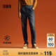 森馬牛仔褲男加絨保暖長(zhǎng)褲冬復(fù)古肌理感寬松錐形109724124107