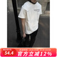 牧唯美式高街重磅短袖t恤男夏季boxy短款cleanfit情侶休閑百搭體恤衫 白色 XL [建議125-140斤]