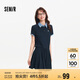 森馬（Semir）連衣裙女拼接格子假兩件學(xué)院風(fēng)2025夏季收腰polo裙107425114001