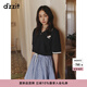 DZZIT地素連衣裙2025夏季新款復古深藍格子拼接小翻領短裙女3J2O4383T 深藍色（半身裙） S