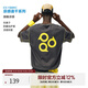 FPA哈蘇線(xiàn)白色運(yùn)動(dòng)印花T恤夏季復(fù)古寬松休閑圓領(lǐng)撞色線(xiàn)條短袖男女款 灰色 M