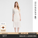 歌力思（ELLASSAY）夏季新款100%棉法式復(fù)古氣質(zhì)短袖連衣裙女EWB353Y00100 白色織提花繡花 S