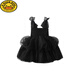 G.duck女童連衣裙夏裝黑天鵝網(wǎng)紗吊帶裙公主裙赫本風(fēng)小黑裙兒童裝禮服裙 黑色裙 100 建議身高90-95cm年齡3-4歲