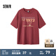 Semir[商場(chǎng)同款]史努比系列短袖T恤女中長(zhǎng)款印花2024新款純棉秋裝 酒紅60957 170/92A/XL