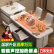 幾寶奶油風(fēng)餐桌島臺一體2025新款移動伸縮巖板現(xiàn)代茶桌電磁爐餐椅組合 【茶桌款】語音+桌面加熱+燒水壺 1.75米 -2.30米