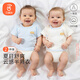 貝瑞加（Babyprints）新生兒半背衣2件裝嬰兒短袖上衣寶寶純棉夏季衣服薄款透氣 藍(lán)52
