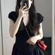 妙奕嘉新品連衣裙夏天女2025年新小個(gè)子顯瘦黑色連衣裙赫本風(fēng)短裙小黑裙 黑色赫本風(fēng)時(shí)尚短裙 M