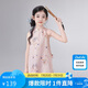 笛莎童裝女童連衣裙2025夏季中大童旗袍國(guó)風(fēng)兒童裙 粉色 160