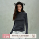 歐時(shí)力OCHIRLY 可機(jī)洗進(jìn)口100%美麗諾羊毛毛衣女無(wú)縫一體高級(jí)感 深灰 M