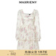 MAXRIENY【商場(chǎng)同款】浪漫復(fù)古氛圍感真絲碎花連衣裙桑蠶絲裙子 拼花 S 01