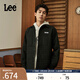 Lee舒適版翻領絎縫黑色男輕薄羽絨服夾克外套休閑LMT009008206 黑色 M