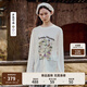 Teenie Weenie小熊長(zhǎng)袖T恤女2025年夏季新款甜美清新田園印花T恤打底衫女 象牙白 S