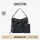 GROTTO個(gè)樂(lè)流浪包中號(hào)子母包托特松弛感通勤斜挎單肩包七夕禮物 經(jīng)典黑 中號(hào)