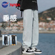 NASA GISS官方潮牌聯(lián)名牛仔褲男寬松復古美式高街潮流休閑長褲 淺藍 L 