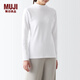 無印良品（MUJI）女式 柔軟棉 高領(lǐng)長袖T恤 打底衫 女裝 FCD85C3A 白色 L(165/88A)