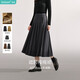茵曼 格雷系百褶半身裙秋季女裝經(jīng)典A字寬松遮胯顯瘦長(cháng)裙 貴族灰 L 
