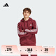 adidas休閑加絨加厚連帽衛(wèi)衣套頭衫男裝阿迪達斯官方輕運動   暗紅   S