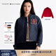 TOMMY HILFIGER【膠囊系列】25秋冬男女防潑水蛇年雙面穿棒球棉服夾克外套 紅色/藏青色XMP M （推薦：115-125斤）