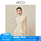 HECO【纖腰】新中式國風2025夏季新品涼感收腰側扣針織短袖T恤女 白色（半高領） S