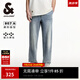 杰克·瓊斯（JACK&JONES）男裝夏季logo貼布松緊抽繩日常寬松廓形牛仔褲長褲男款225132061 E40淺牛仔藍(lán) 常規(guī) 32 175 W32/L32