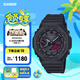 卡西歐（CASIO）G-SHOCK 黑紅暗焰系列男士手表 黑紅雙色潮酷設(shè)計(jì)血屏款 防震腕表 GA-B2100BBR-1APR