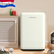 HOMESUN【2024新品】1級能耗 圓弧一體家用辦公室小冰箱冷凍存奶超薄冰箱 國旗米字旗母乳冰箱復古冰箱 BCD-112FS（奶油白-淺黃風冷）