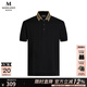 MANGANO曼加龍【輕奢衣服】男裝短袖polo衫翻領(lǐng)純棉奢侈品男士短袖夏季 黑色 48 (170/92A)