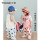 幼歌（YOUGE）夏季新款嬰幼兒撞色防蚊透氣燈籠褲寬松清涼兒童長褲潮 米底紅點 100 cm