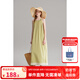 ELLE KIDS童裝 度假風(fēng)無袖掛脖連衣裙女童夏季新款森系大裙擺裙子 咸菜綠 150