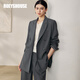 ROEYSHOUSE羅衣高級通勤職業(yè)深灰色套裝女春季干練直筒型西服12661 深灰色 L