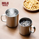 無印良品（MUJI）不銹鋼雙層馬克杯 咖啡杯 辦公室水杯杯子保溫保冷 銀色 490ml
